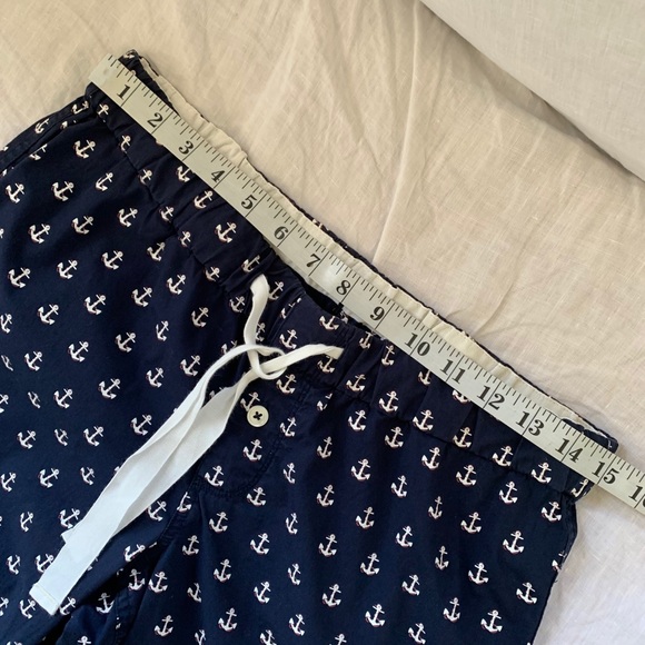 J. Crew Pajamas set shirt and pants, short sleeves, Navy Anchors pattern sz XS - Picture 15 of 15